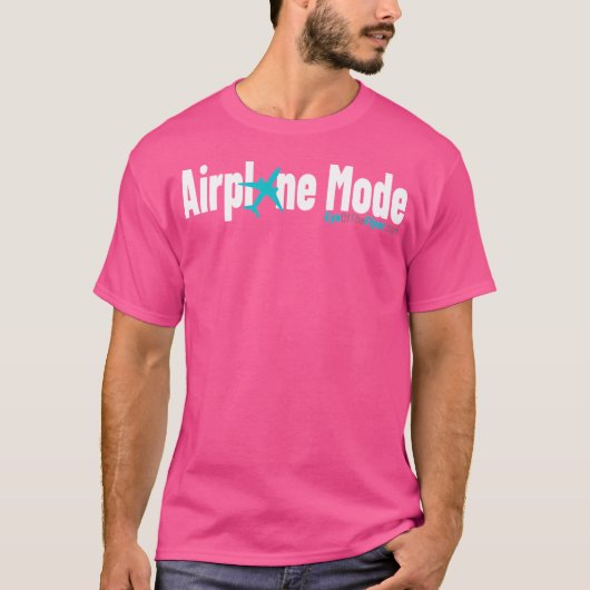 飛行機モード(白文字) – フライヤーの目 Tシャツ (正面)
