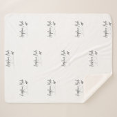 飛行機モード(黒のハート付き) シェルパブランケット (正面(横))