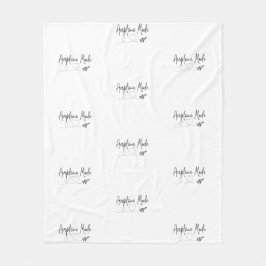 飛行機モード(黒のハート付き) フリースブランケット