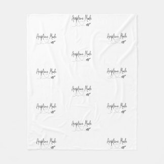 飛行機モード(黒のハート付き) フリースブランケット