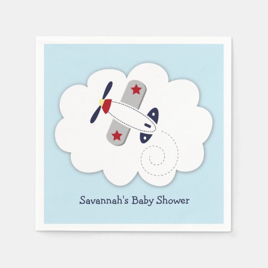 飛行機リトルアビエーターカスタムパーティーナプキン スタンダードカクテルナプキン (正面)