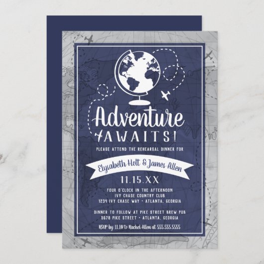 飛行機リハーサルディナー招待状 招待状 (正面/裏面)