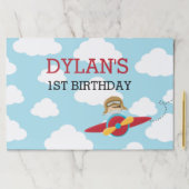 飛行機レッドクラウドパイロットボーイズ誕生日ランチョンマット ペーパーパッド (インサイチュ)