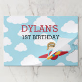 飛行機レッドクラウドパイロットボーイズ誕生日ランチョンマット ペーパーパッド (折り畳み)