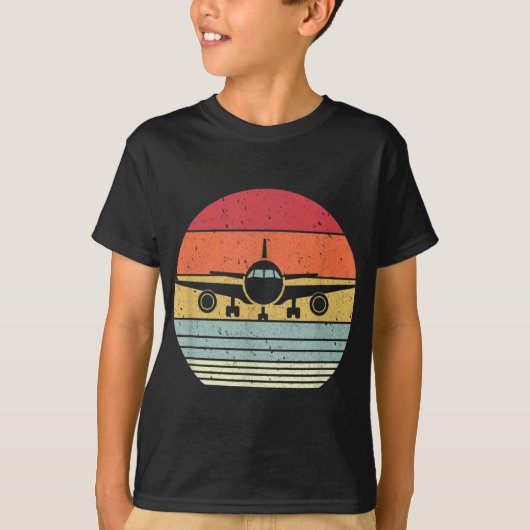 飛行機レトロスタイルパイロット Tシャツ (正面)