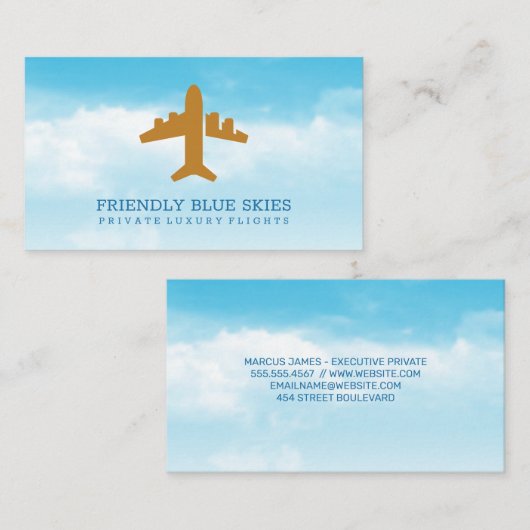 飛行機ロゴ | 雲と空 名刺 (正面/裏面)