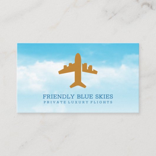 飛行機ロゴ | 雲と空 名刺 (正面)