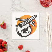 飛行機ワールドトラベル紙ナプキンス スタンダードカクテルナプキン (インサイチュ)