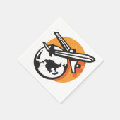 飛行機ワールドトラベル紙ナプキンス スタンダードカクテルナプキン (角)