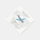 飛行機ワールドマップデスティネーションウェディングナプキン スタンダードカクテルナプキン (角)