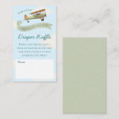 飛行機ヴィンテージベビーシャワーおむつラッフル エンクロージャーカード (正面/裏面)