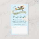 飛行機ヴィンテージベビーシャワーおむつラッフル エンクロージャーカード (正面)