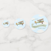 飛行機ヴィンテージベビーシャワー コンフェッティ (裏面)