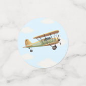 飛行機ヴィンテージベビーシャワー コンフェッティ (スモール正面)