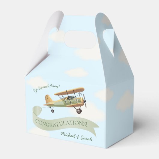 飛行機ヴィンテージベビーシャワー フェイバーボックス (裏面サイド)
