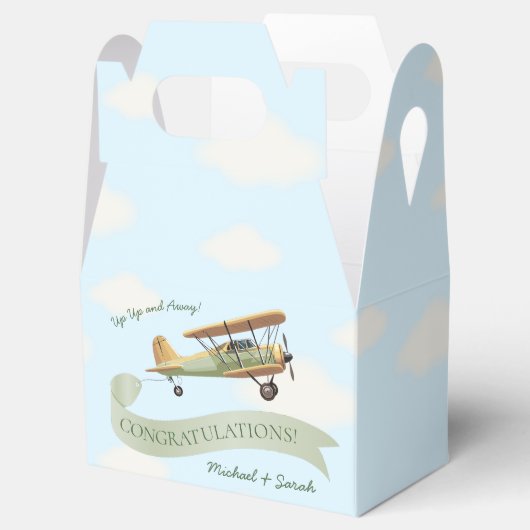 飛行機ヴィンテージベビーシャワー フェイバーボックス (オープン)