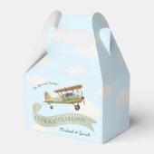飛行機ヴィンテージベビーシャワー フェイバーボックス (正面サイド)