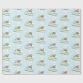 飛行機ヴィンテージベビーシャワー ラッピングペーパー (フラット)