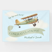飛行機ヴィンテージベビーシャワー 横断幕 (横)