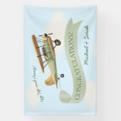 飛行機ヴィンテージベビーシャワー 横断幕 (縦)