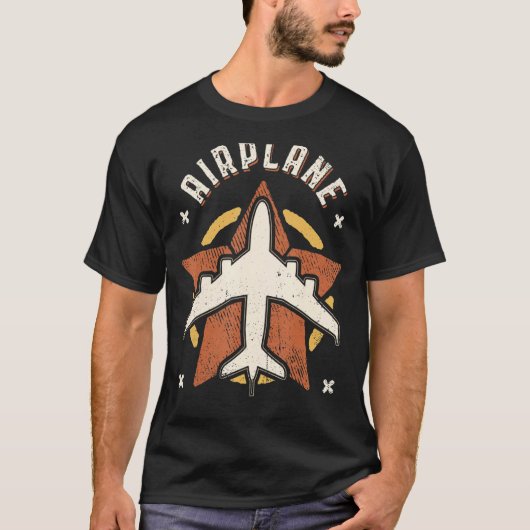 飛行機ヴィンテージレトロクラシック Tシャツ (正面)
