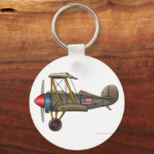飛行機ヴィンテージ二面式キーチェーン キーホルダー (正面)