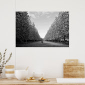 飛行機並木：東京（黒・白） ポスター (キッチン)