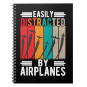 飛行機中毒のおもしろいRC航空機パイロット ノートブック (正面)