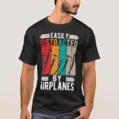 飛行機中毒のおもしろいRC航空機パイロット Tシャツ (正面)