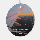 飛行機写真クール空サンライズ飛行 セラミックオーナメント (左)