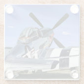 飛行機写真、クールおもしろい航空 ガラスコースター (裏面)