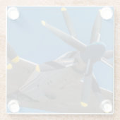 飛行機写真、クールおもしろい航空 ガラスコースター (裏面)