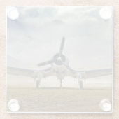 飛行機写真、クールおもしろい航空 ガラスコースター (裏面)