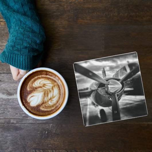 飛行機写真、クールおもしろい航空 ガラスコースター