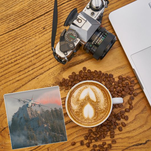 飛行機写真、クールおもしろい航空 ガラスコースター