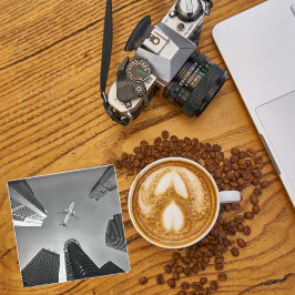 飛行機写真、クールおもしろい航空 ガラスコースター