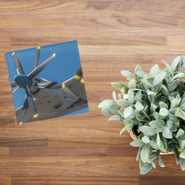 飛行機写真、クールおもしろい航空 ガラスコースター