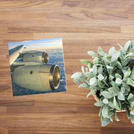 飛行機写真、クールおもしろい航空 ガラスコースター