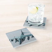 飛行機写真、クールおもしろい航空 ガラスコースター (アングル)