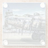 飛行機写真、クールおもしろい航空 ガラスコースター (裏面)