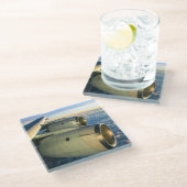 飛行機写真、クールおもしろい航空 ガラスコースター (アングル)