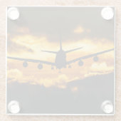 飛行機写真、クールおもしろい航空 ガラスコースター (裏面)