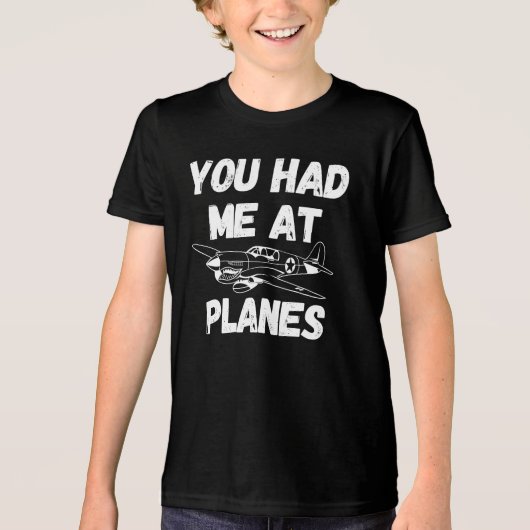 飛行機大好きタイポグラフィー  航空ユーモア トライブレンドＴシャツ (正面)
