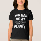 飛行機大好きタイポグラフィー  航空ユーモア トライブレンドＴシャツ (正面)