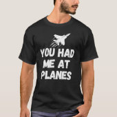 飛行機大好きタイポグラフィー 航空 ファニー Tシャツ (正面)