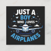 飛行機大好き少年 スクエア名刺 (裏面)