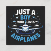 飛行機大好き少年 スクエア名刺 (正面)