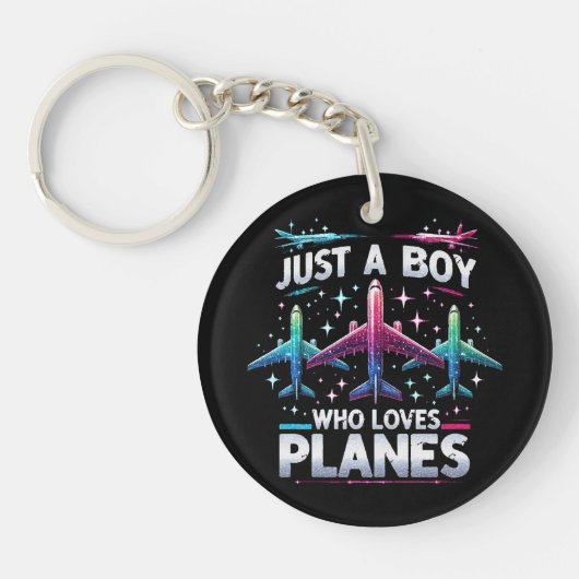 飛行機好きな少年 キーホルダー (正面)