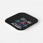 飛行機好きの少年 ペーパープレート (傾斜あり)