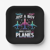 飛行機好きの少年 ペーパープレート (正面)